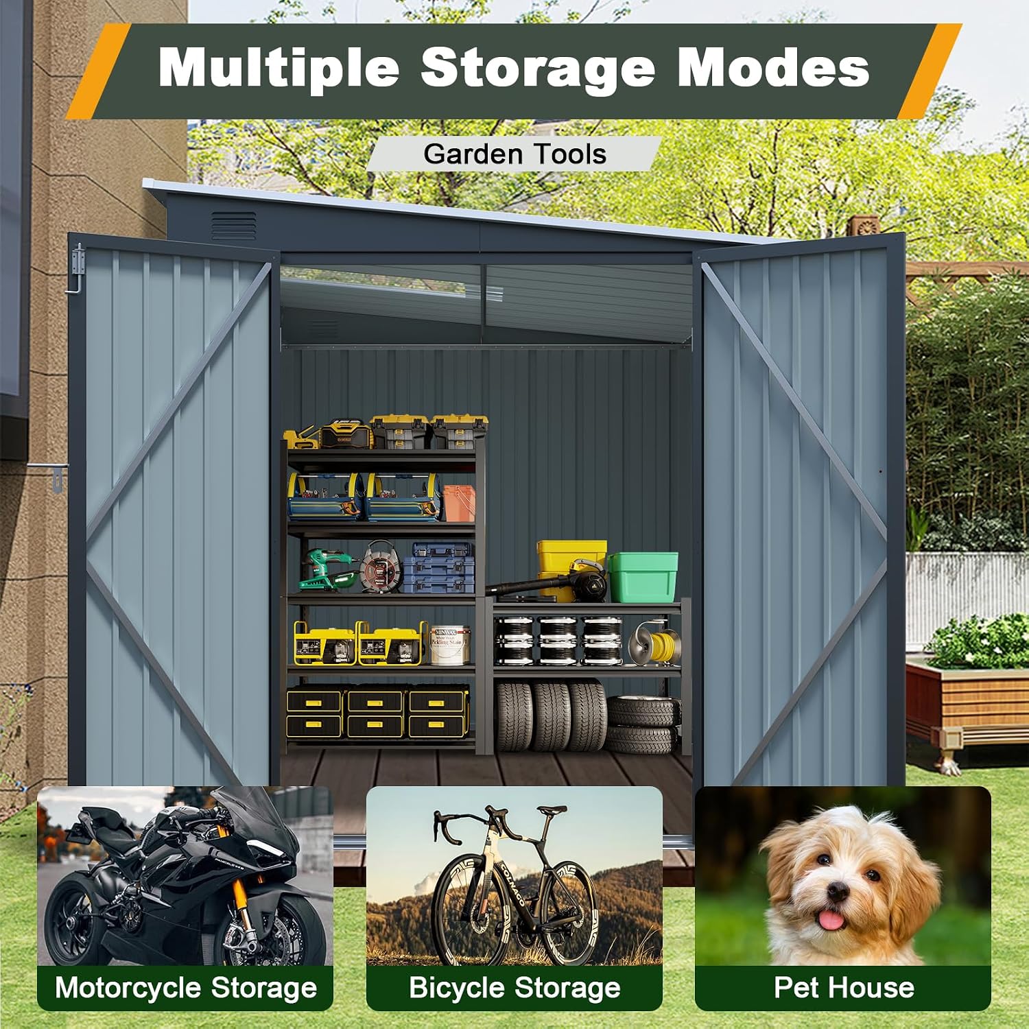 6x8 FT Metal Lean to Shed Lock - Garden Tools ulasan dan harga