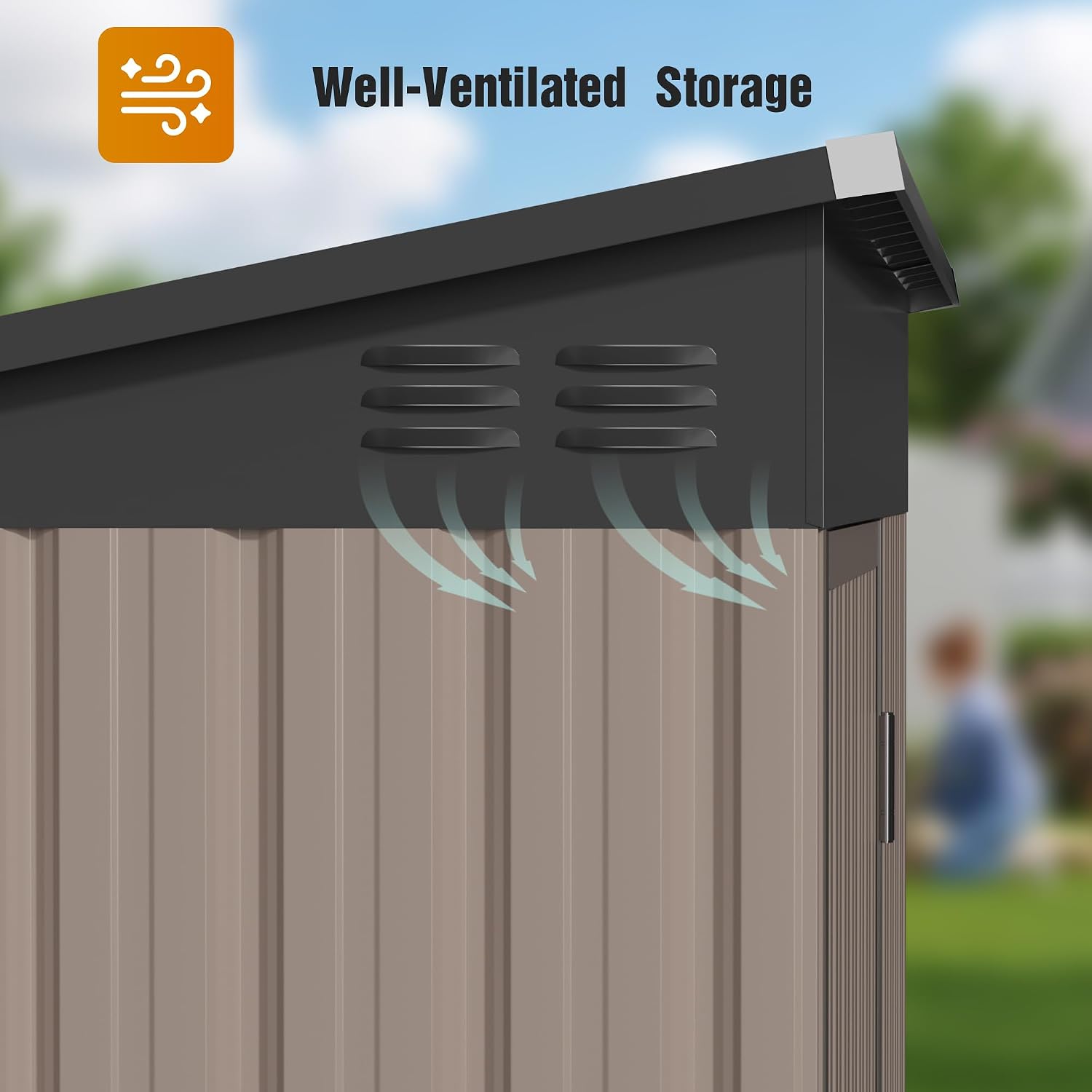 5x3FT Metal Storage Shed with  - Garden Tools ulasan dan harga