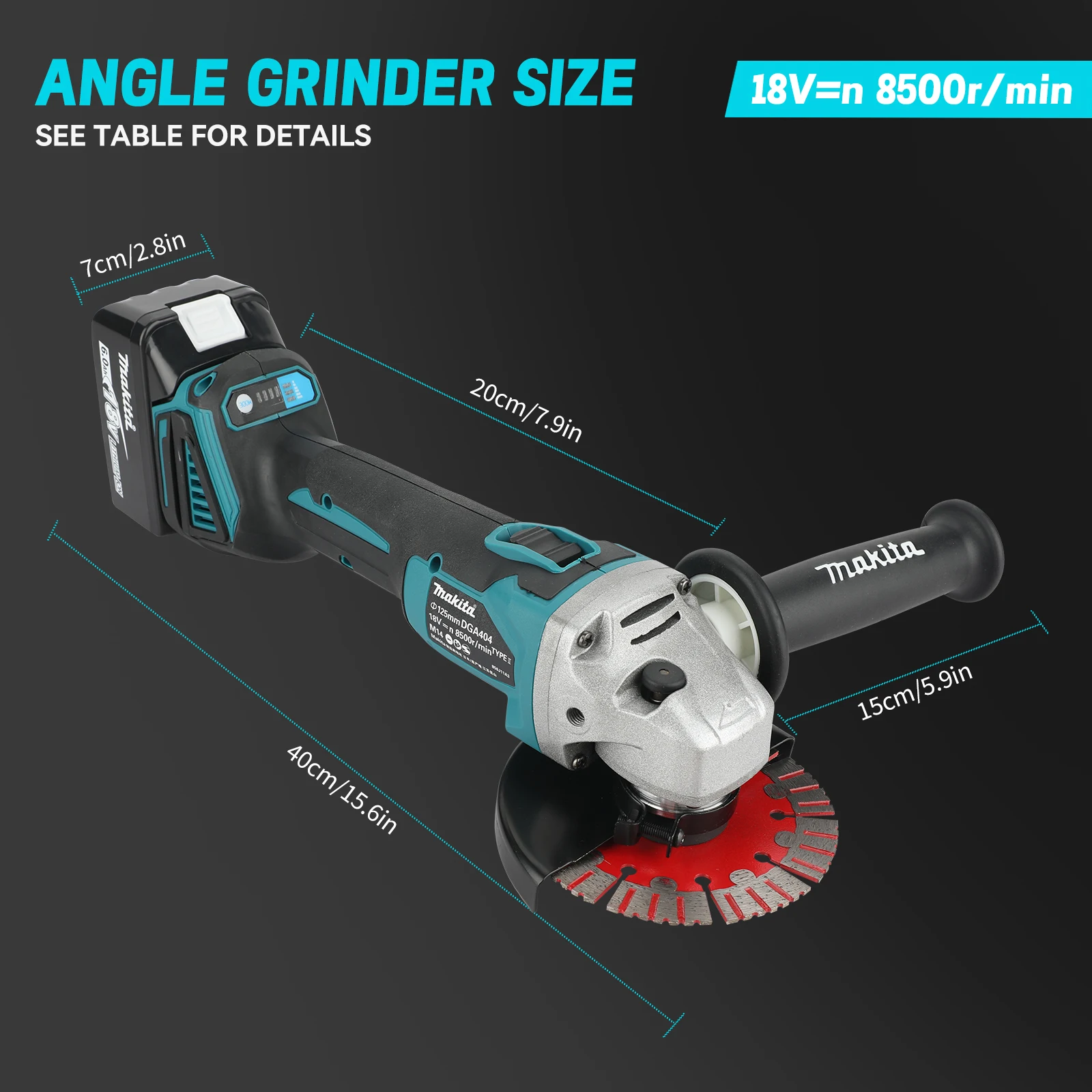 For Makita 18v Battery Pins DG - Brushless Angle Grinder Battery Powered ulasan dan harga