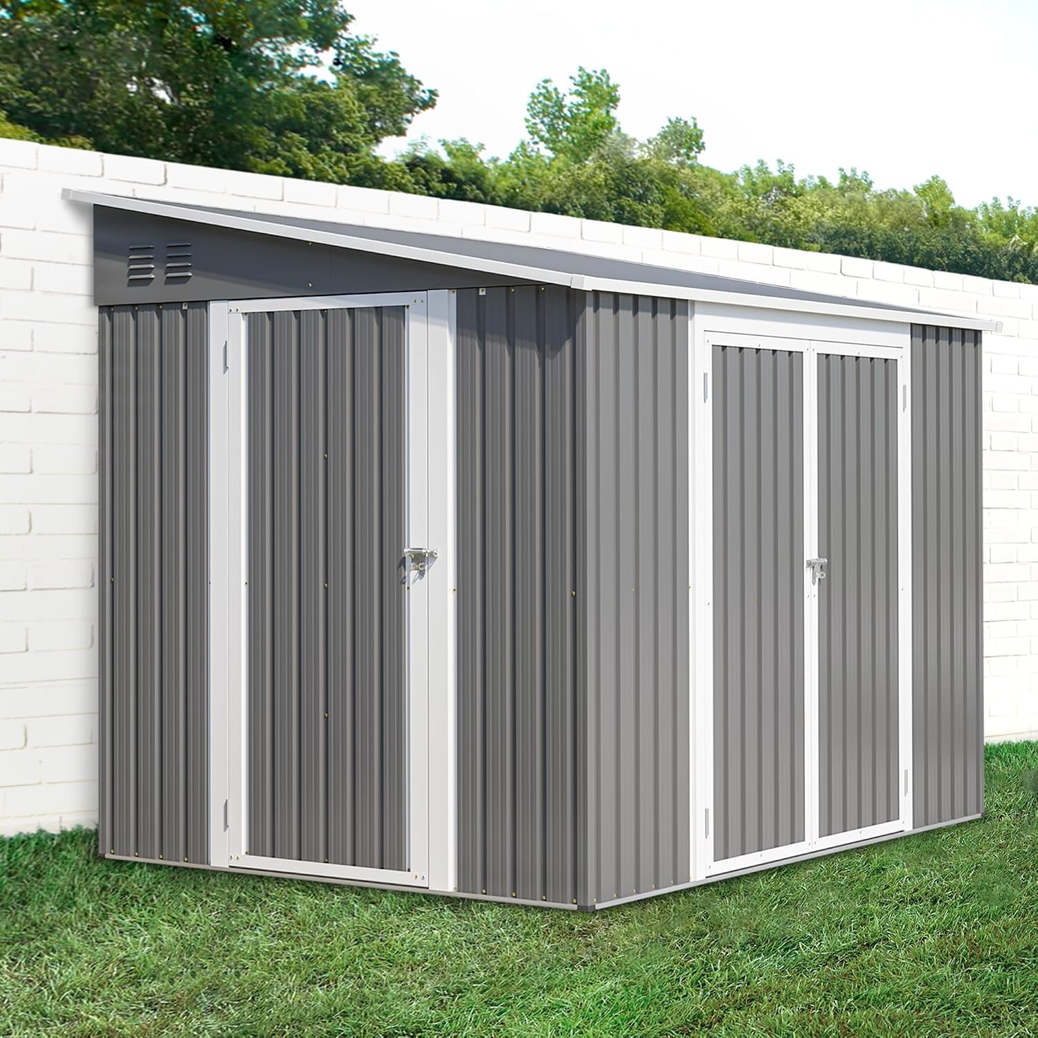 6x8FT Lean to Metal Outdoor St - Garden Tools ulasan dan harga