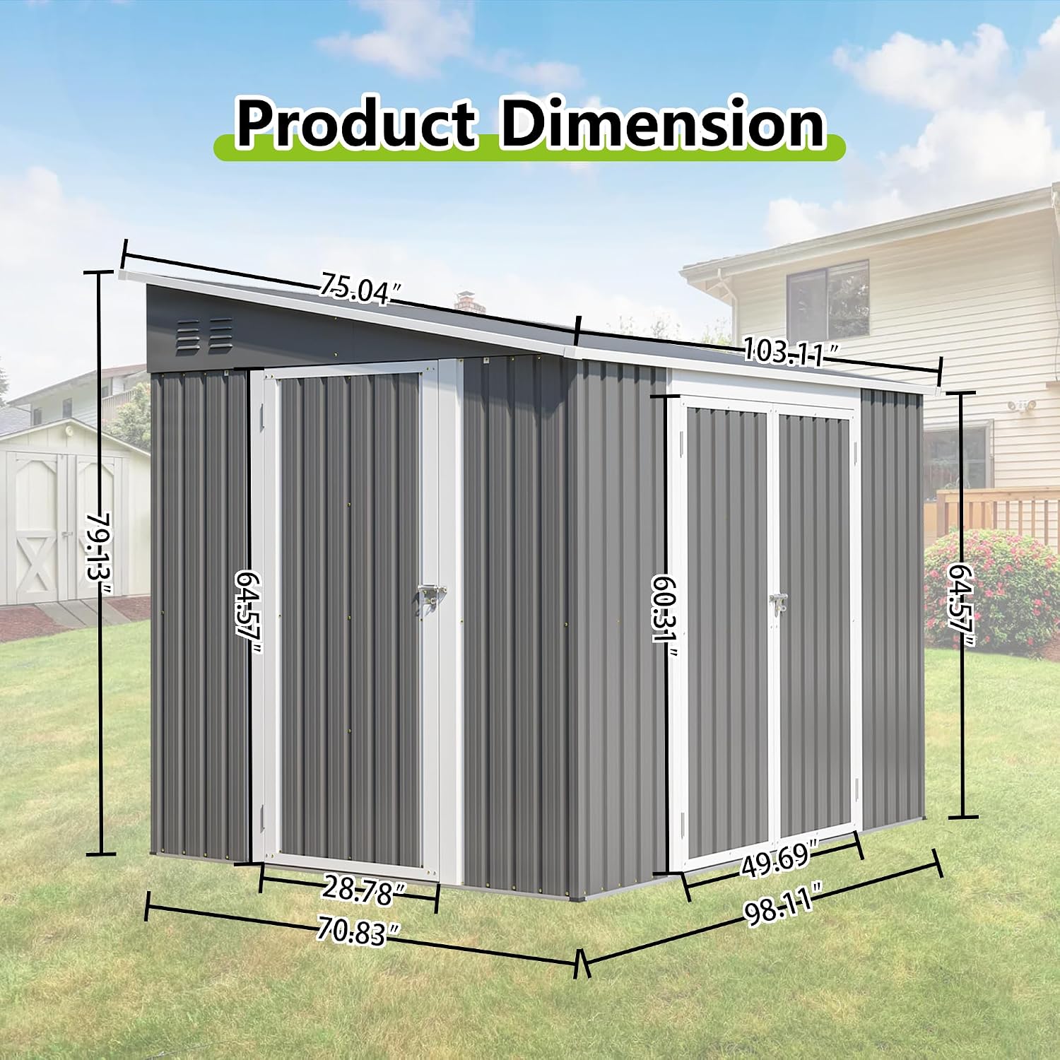 6x8FT Lean to Metal Outdoor St - Garden Tools ulasan dan harga