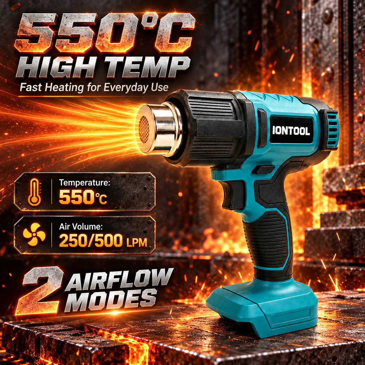 IONTOOL Cordless Heat Gun 550℃ - Cordless Heat Gun For Shrink Tubing ulasan dan harga