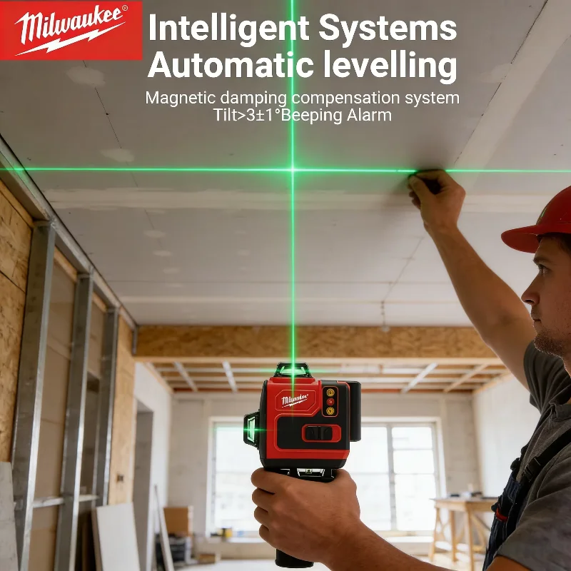 Genuine Milwaukee 4d 16 Line L - Laser Level 16 Lines 4D Green ulasan dan harga