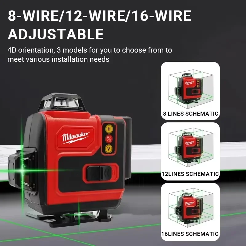Genuine Milwaukee 4d 16 Line L - Laser Level 16 Lines 4D Green ulasan dan harga