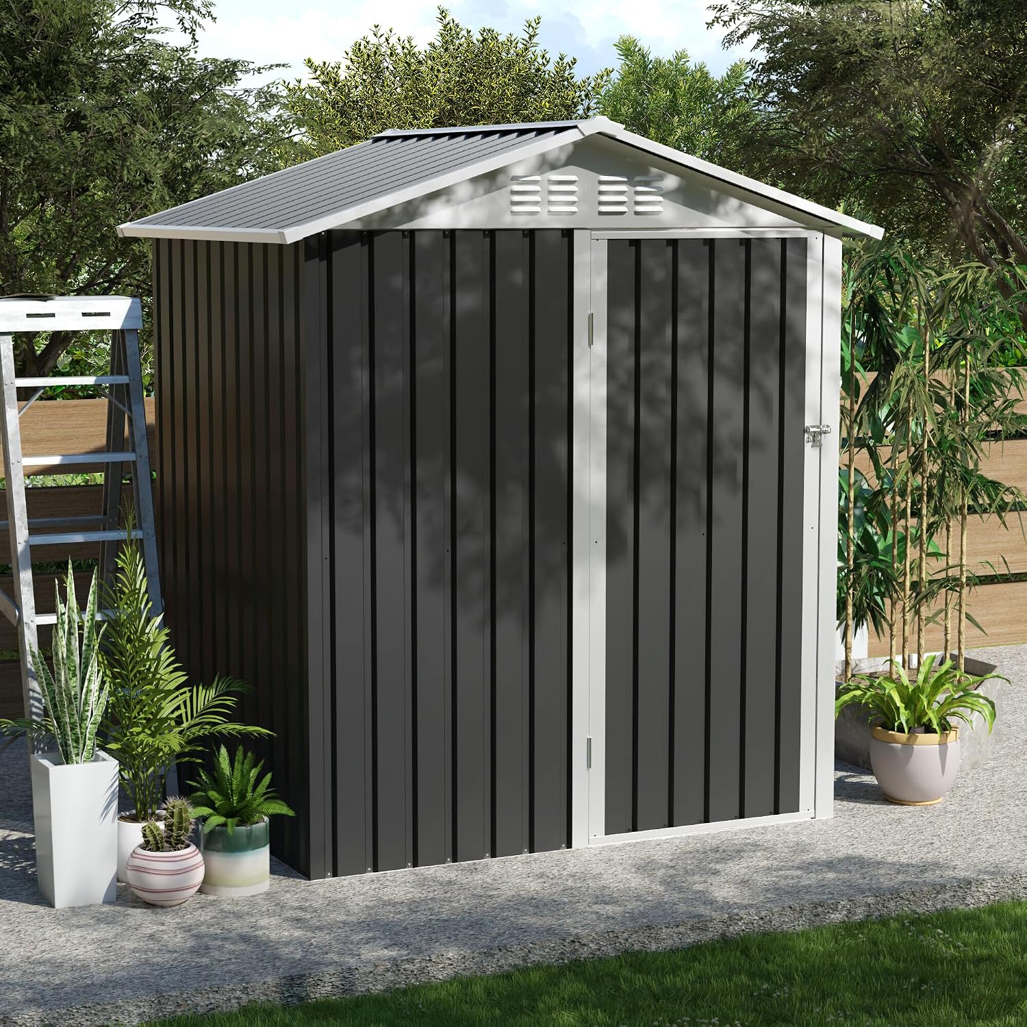 Metal Outdoor Storage Shed 5.4 - Garden Tools ulasan dan harga