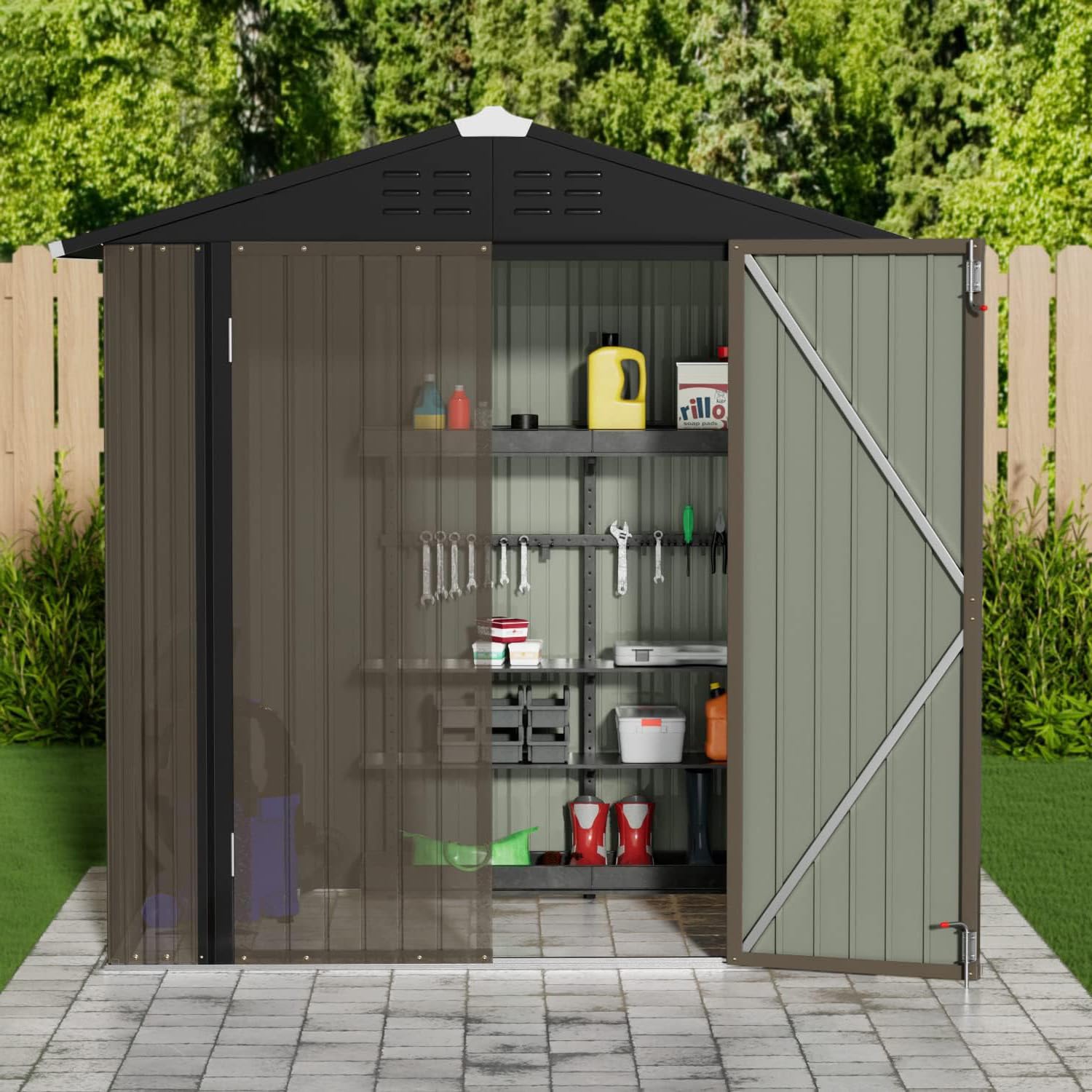 Metal Outdoor Storage Shed 6x4 - Garden Tools ulasan dan harga