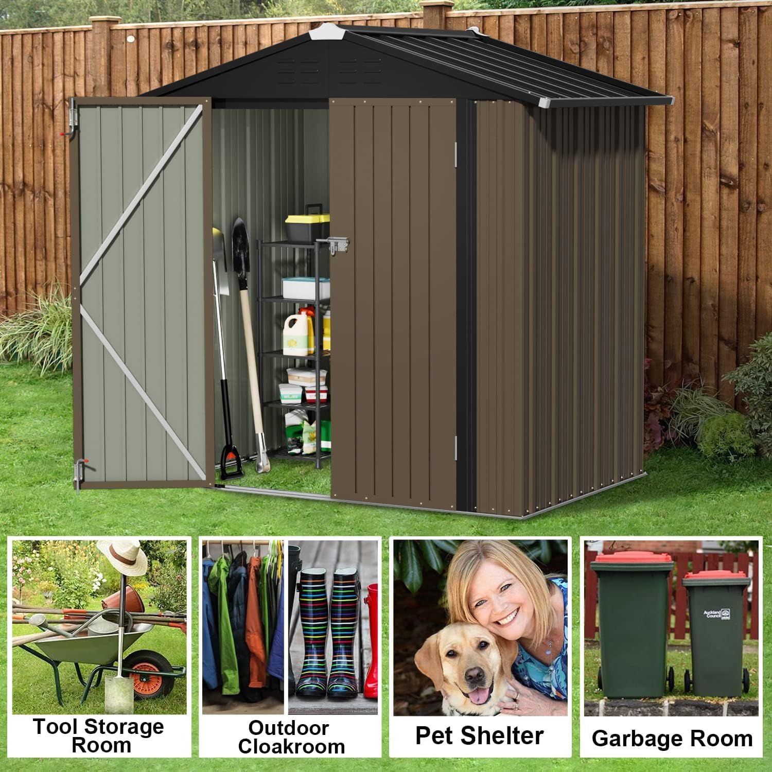 Metal Outdoor Storage Shed 6x4 - Garden Tools ulasan dan harga