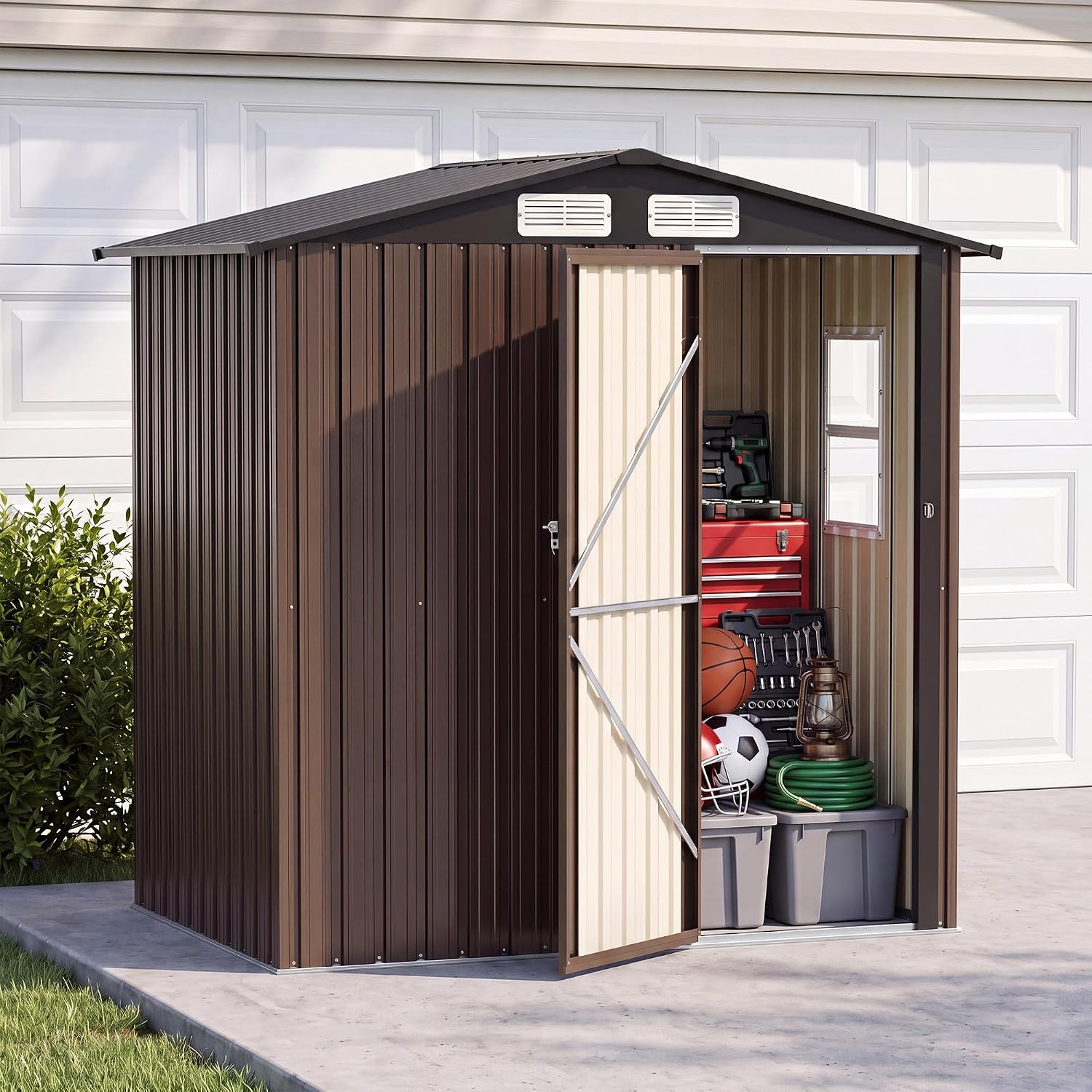 Outdoor Storage Shed 6x4FT Wat - Garden Tools ulasan dan harga