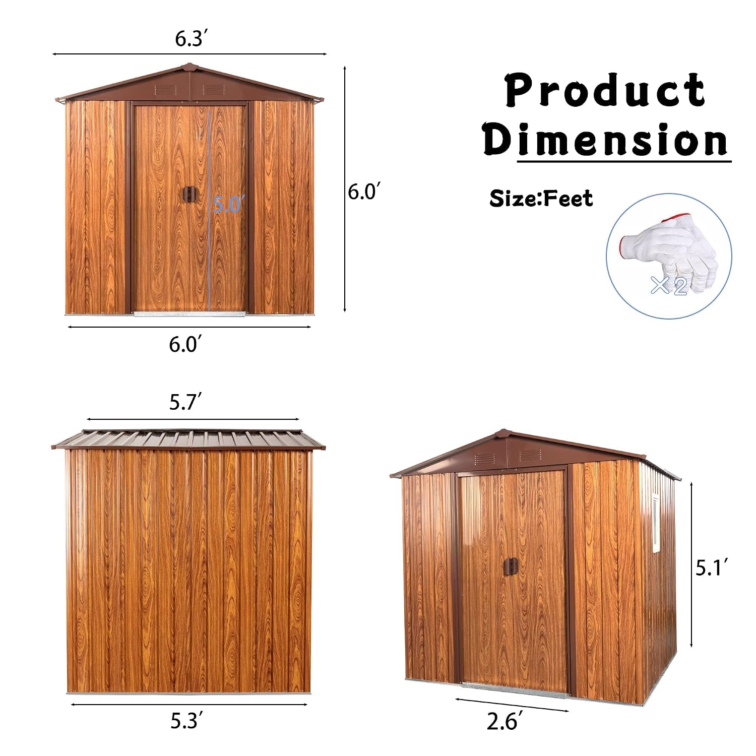 6x6FT Metal Outdoor Storage Sh - Garden Tools ulasan dan harga