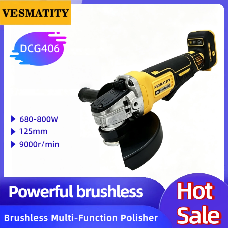 Vesmatity DCG406 Brushless Ang - Brushless Angle Grinder Battery Powered ulasan dan harga