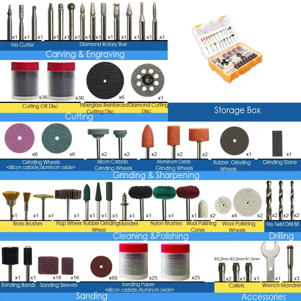 NEW STYLE 287PCS Abrasive Rota - Cordless Rotary Tool Kit Accessories ulasan dan harga